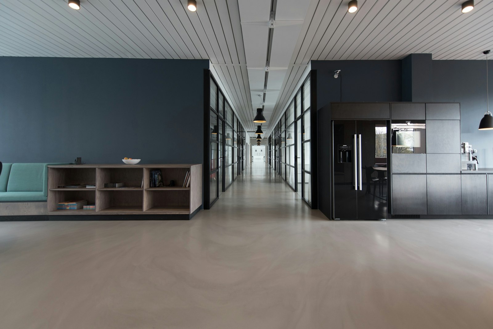 Pristine commercial workplace cleaned by Crystal Clear